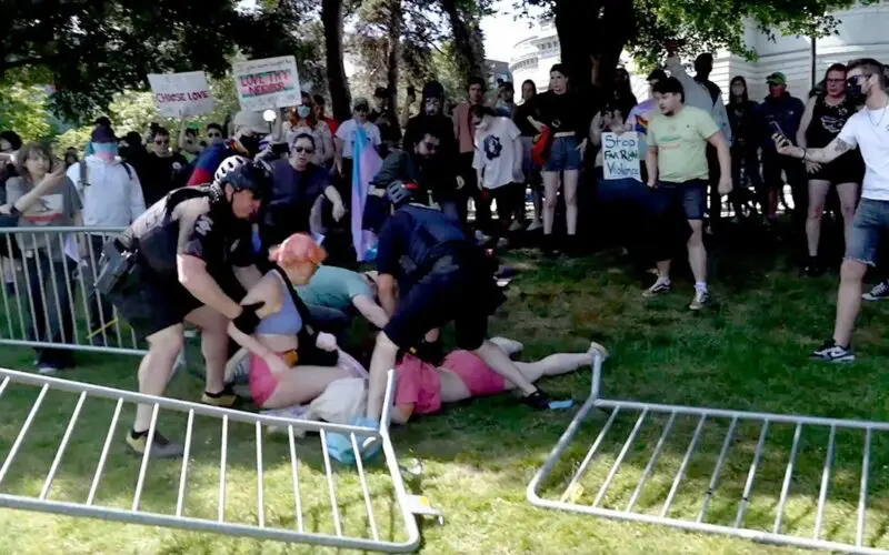 Violence Erupts in Seattle: Eight Arrested Amidst Pro-Transgender and Christian Protester Clash